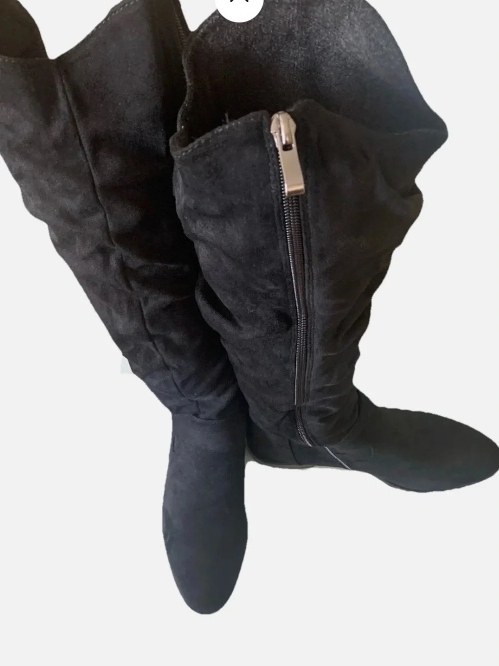 Women's Black Over-the-Knee Suede Boots - Classic Tall Fashion Boots
